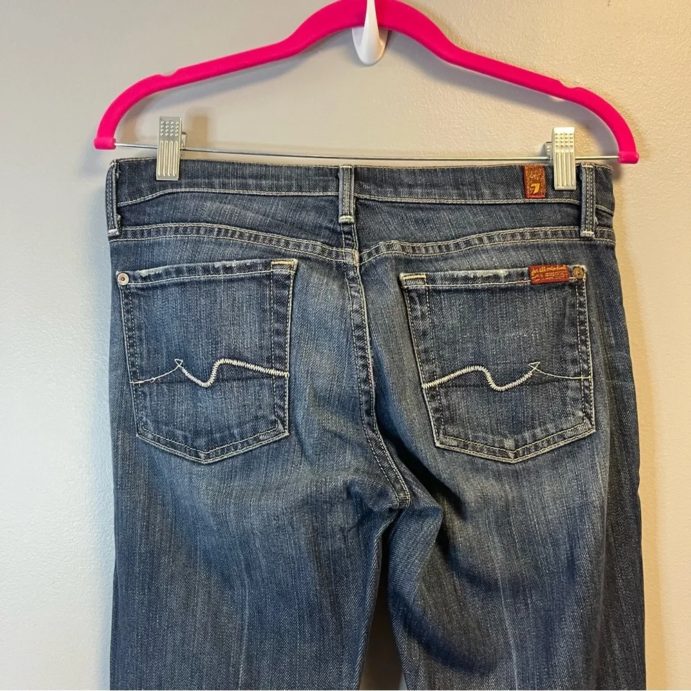 74AM Jeans 7 for All Mankind Straight Leg Denim Medium Wash Sz 28 EUC - Picture 8 of 10